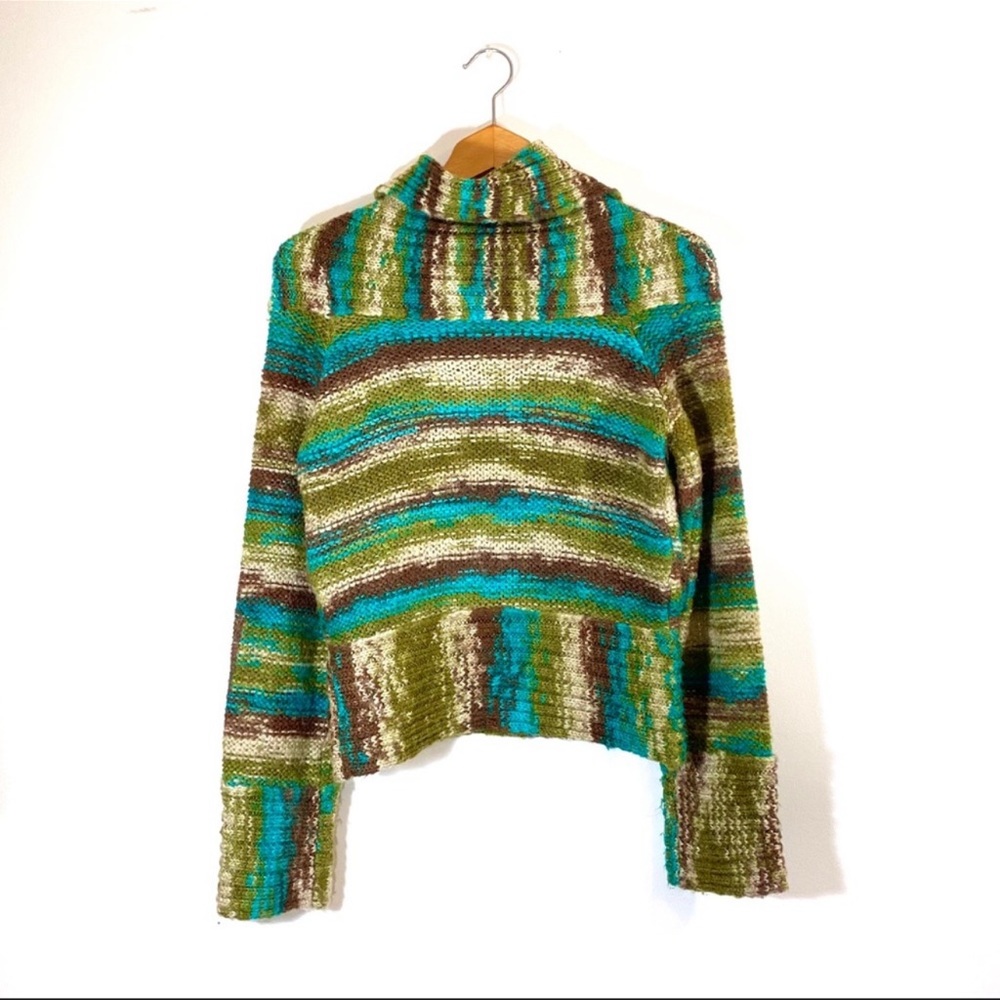 Vintage 90s Diesel Cowl Neck Knit Green Sweater Top - Picture 5 of 9